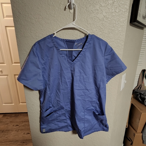 Light Blue Scrub Top - Picture 1 of 3